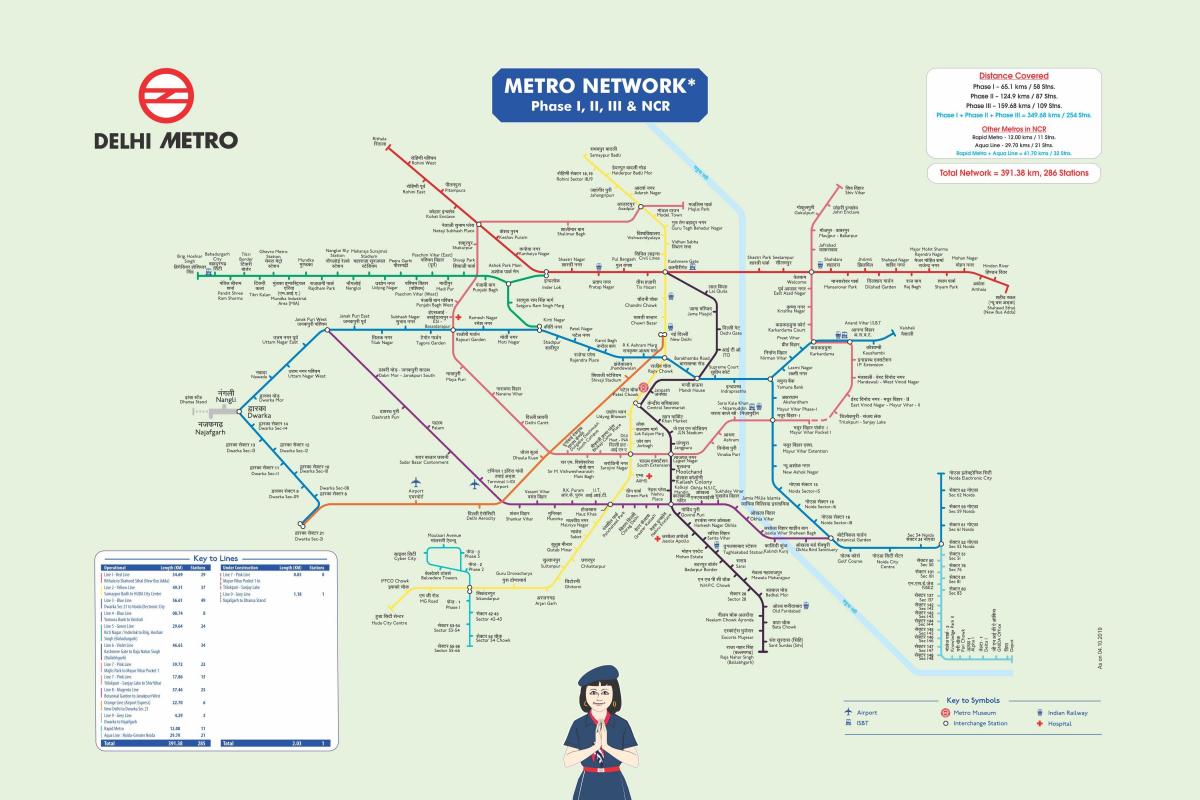 Mapa da estação de metro de Nova Deli