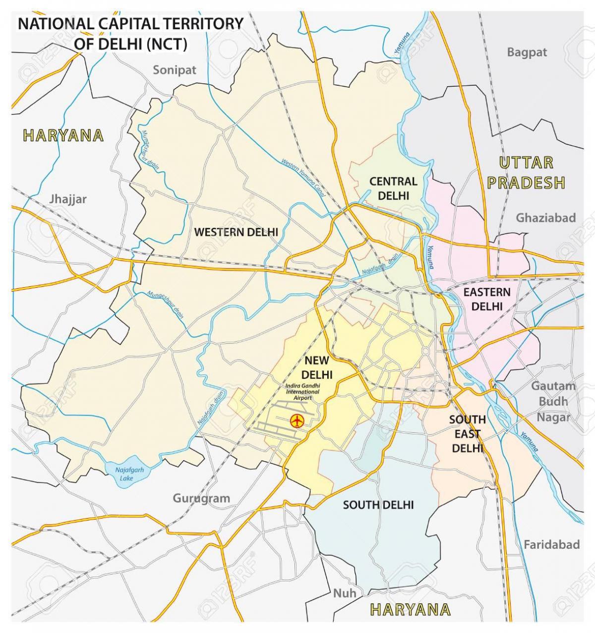 Mapa dos aeroportos de Nova Deli