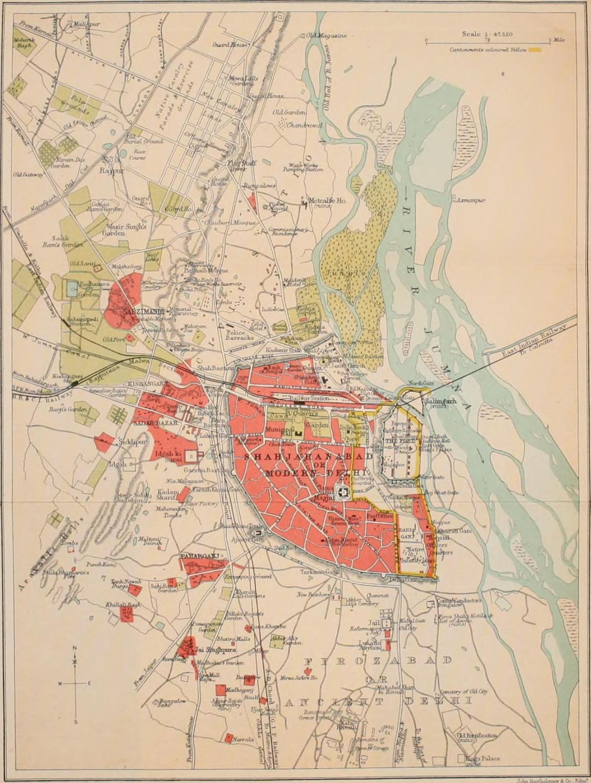Mapa histórico de Nova Deli